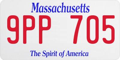 MA license plate 9PP705