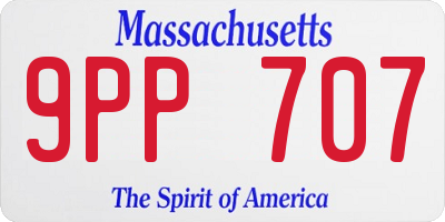 MA license plate 9PP707