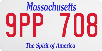 MA license plate 9PP708