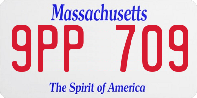 MA license plate 9PP709