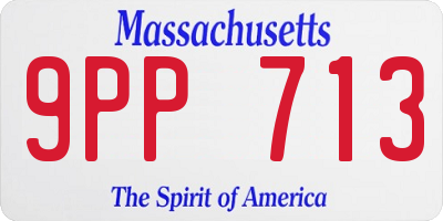 MA license plate 9PP713