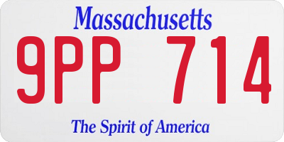 MA license plate 9PP714