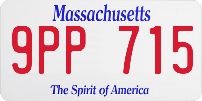 MA license plate 9PP715