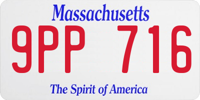 MA license plate 9PP716