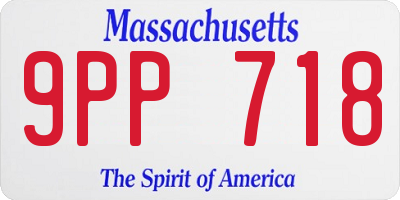 MA license plate 9PP718