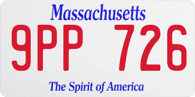 MA license plate 9PP726