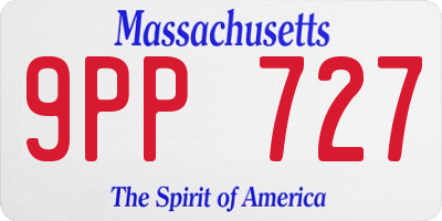 MA license plate 9PP727