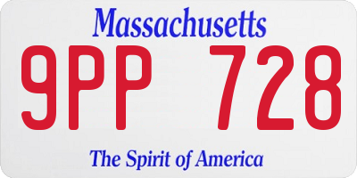 MA license plate 9PP728