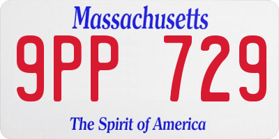 MA license plate 9PP729