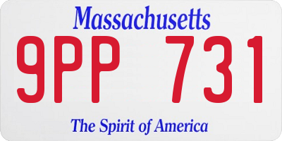 MA license plate 9PP731