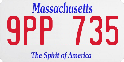 MA license plate 9PP735