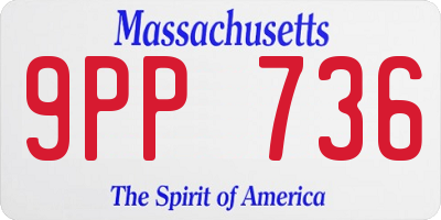 MA license plate 9PP736
