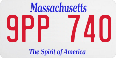 MA license plate 9PP740