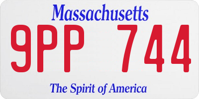 MA license plate 9PP744