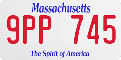 MA license plate 9PP745
