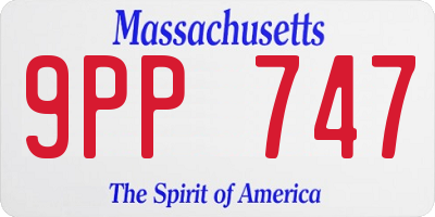 MA license plate 9PP747