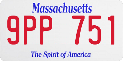 MA license plate 9PP751