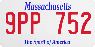 MA license plate 9PP752