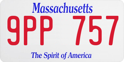 MA license plate 9PP757