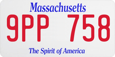 MA license plate 9PP758