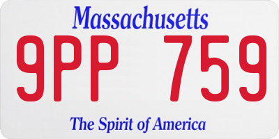 MA license plate 9PP759