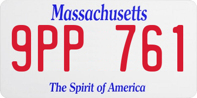 MA license plate 9PP761