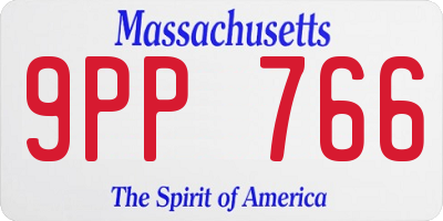 MA license plate 9PP766