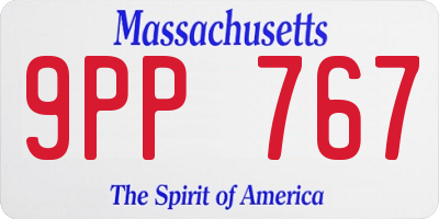 MA license plate 9PP767