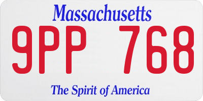 MA license plate 9PP768