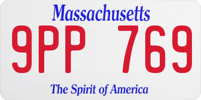 MA license plate 9PP769