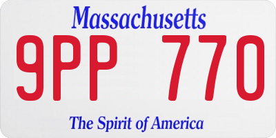 MA license plate 9PP770