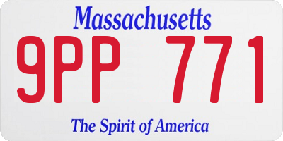 MA license plate 9PP771