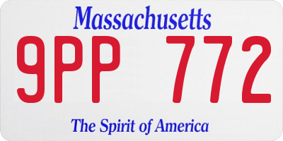 MA license plate 9PP772