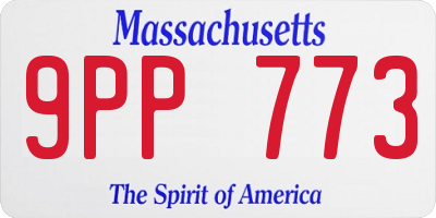 MA license plate 9PP773