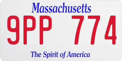 MA license plate 9PP774