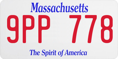 MA license plate 9PP778