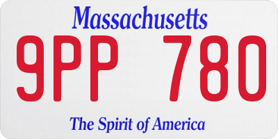 MA license plate 9PP780