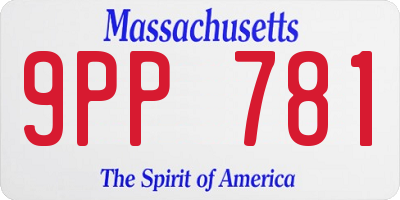 MA license plate 9PP781
