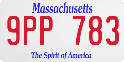 MA license plate 9PP783