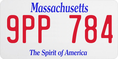 MA license plate 9PP784