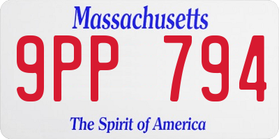 MA license plate 9PP794