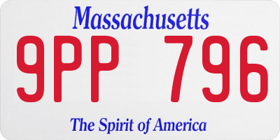 MA license plate 9PP796
