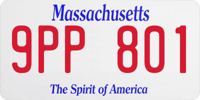 MA license plate 9PP801