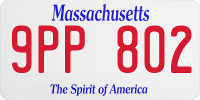 MA license plate 9PP802