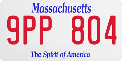 MA license plate 9PP804