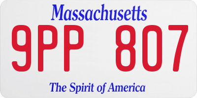 MA license plate 9PP807