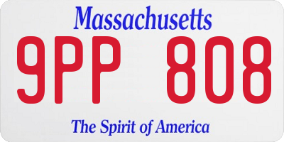 MA license plate 9PP808