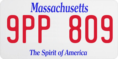 MA license plate 9PP809