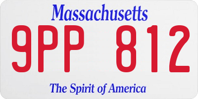 MA license plate 9PP812