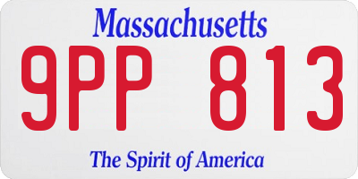 MA license plate 9PP813
